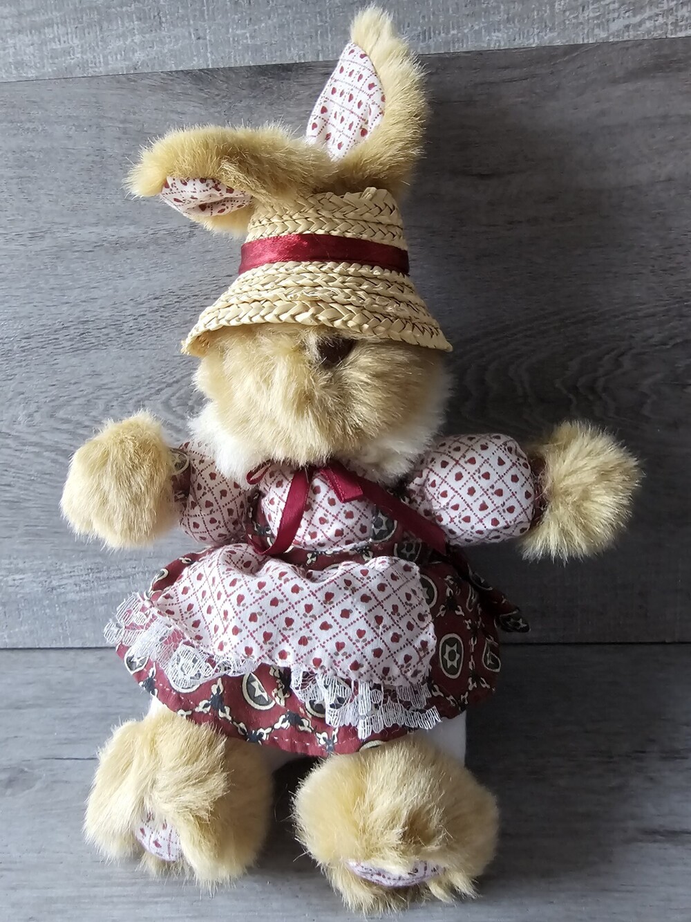 Vintage Play by Play Easter Bunny Rabbit Plush 10" Stuffed Animal Outfit & Hat